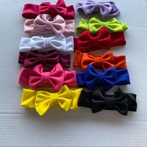 Baby headband with bow 12 different colors size 7 in like new